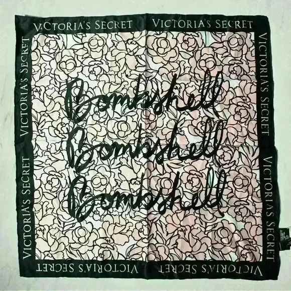 Victoria's Secret Accessories - Victoria’s Secret Bombshell Signature Scarf Black Multi-Color Floral 25"X25" NWT